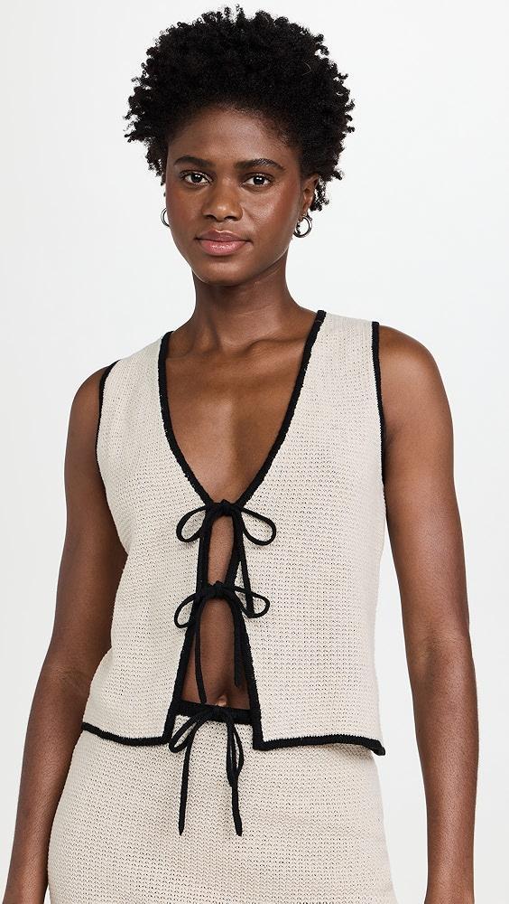Onia Linen Knit Tie Front Tank | Shopbop Product Image