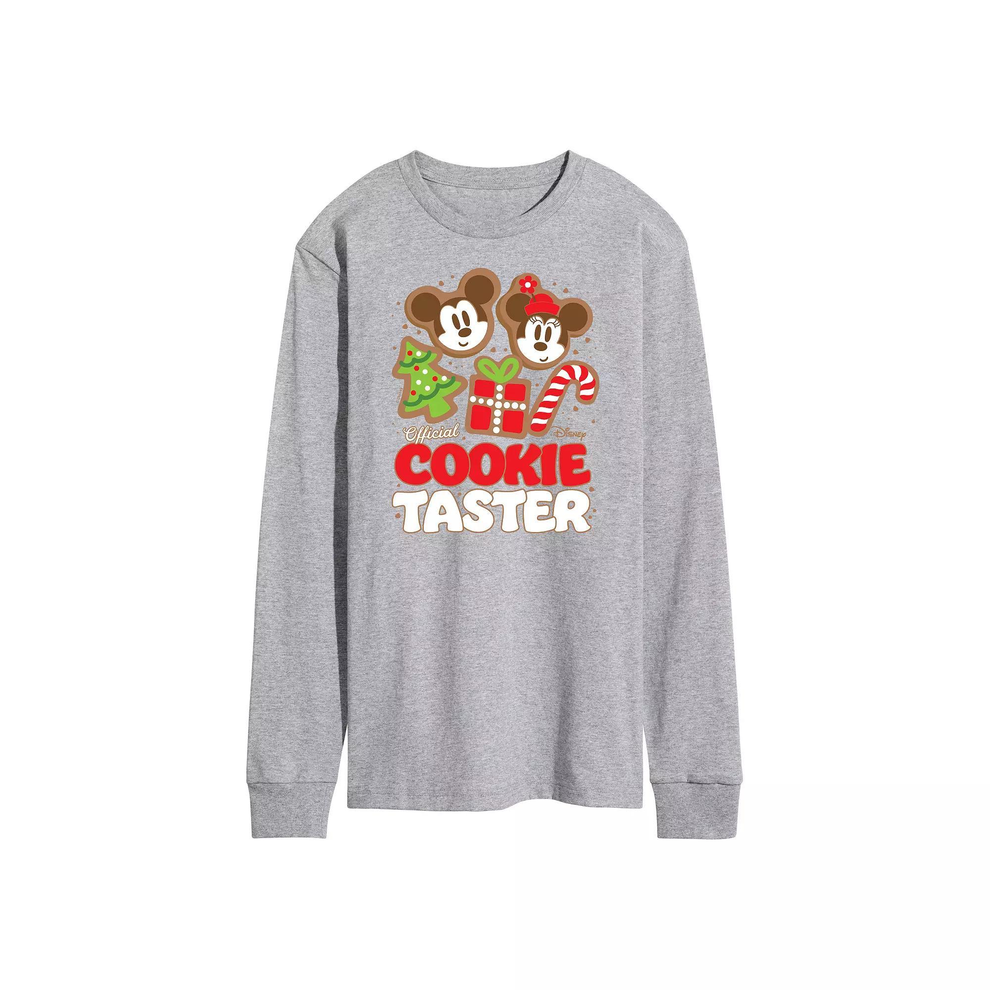 Disneys Mickey & Minnie Mouse Mens Official Cookie Taster Long Sleeve Graphic Tee Product Image