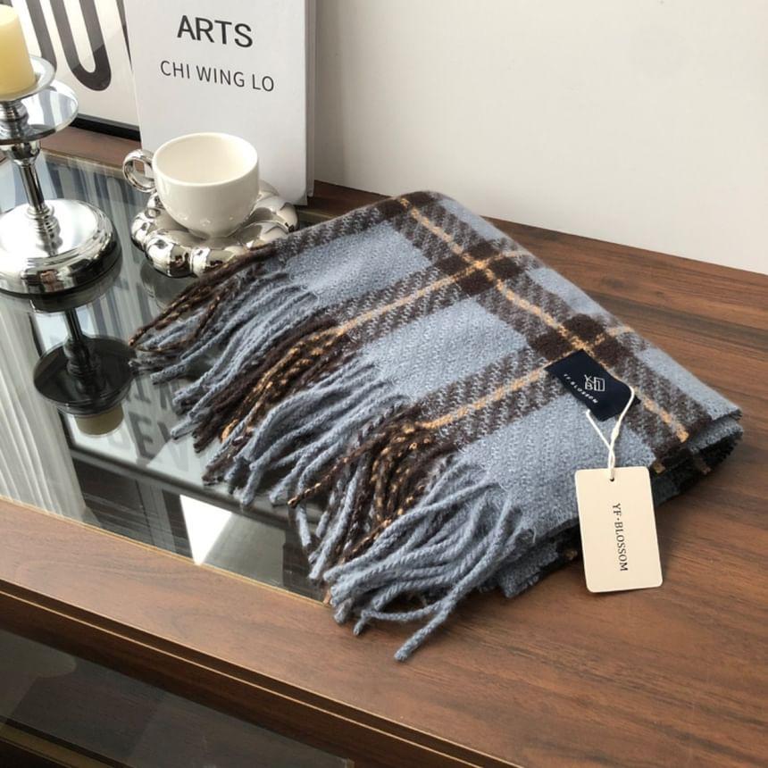 Plaid Fringed Scarf Product Image