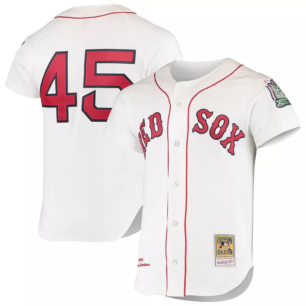 Men's Mitchell & Ness Pedro Martinez White Boston Red Sox 1999 Cooperstown Collection Home Authentic Jersey, Size: 56 Product Image