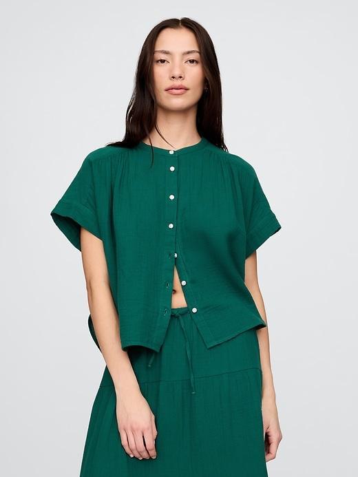 Crinkle Gauze Dolman Shirt Product Image