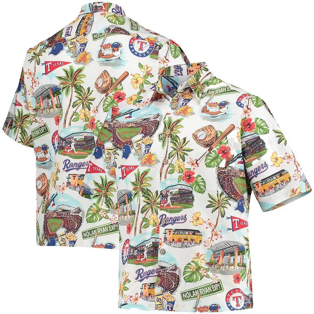 Men's Reyn Spooner White Texas Rangers Scenic Button-Up Shirt, Size: XL Product Image