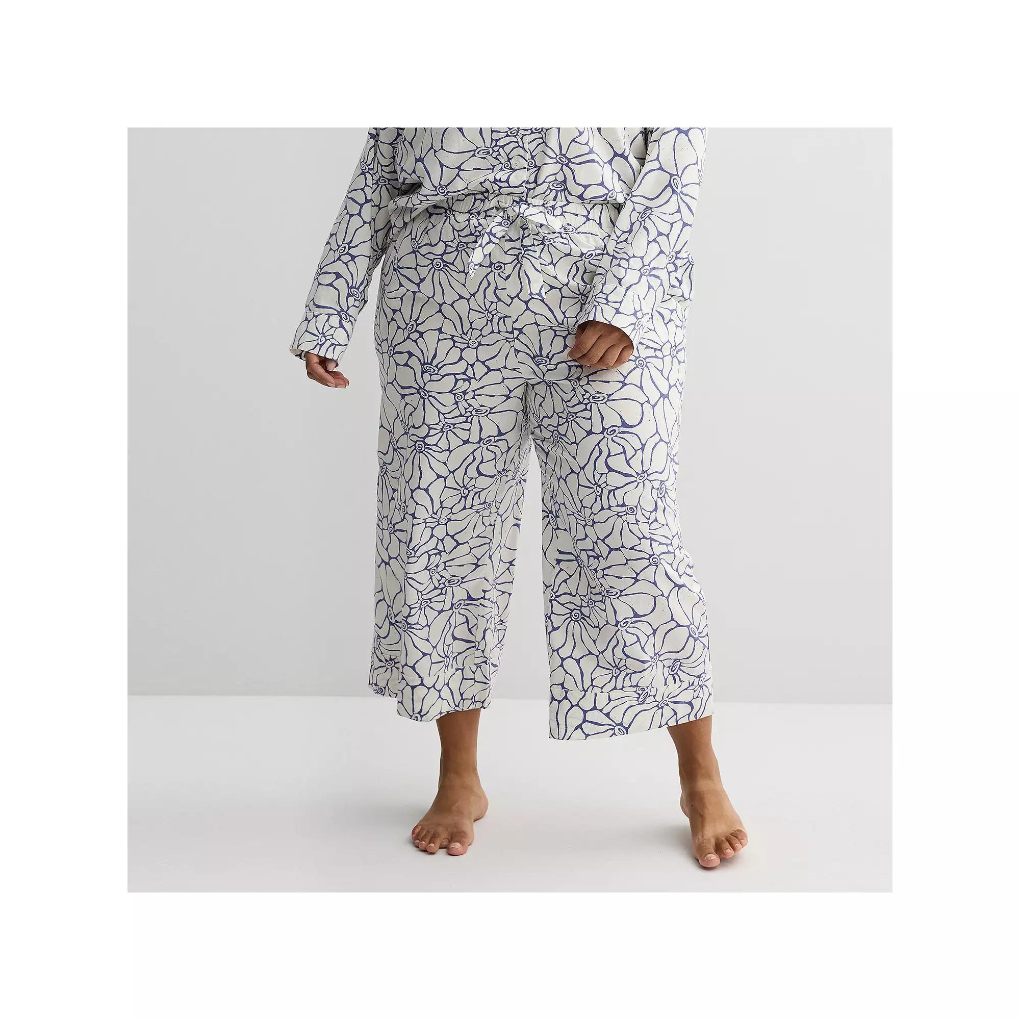 Plus Size Sonoma Goods For Life Woven Separates Cropped Pajama Pants, Womens Product Image