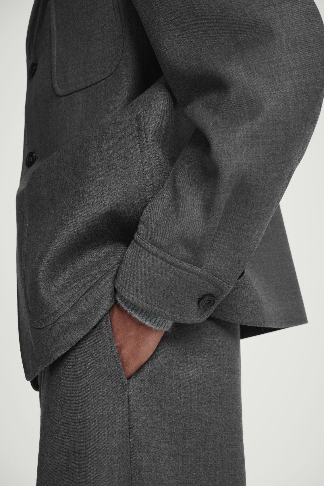 RELAXED UNSTRUCTURED MERINO WOOL-BLEND BLAZER Product Image