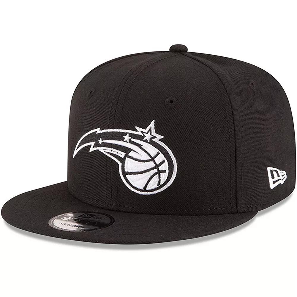 Men's New Era Black Orlando Magic Black & White Logo 9FIFTY Adjustable Snapback Hat, Mag Black Product Image