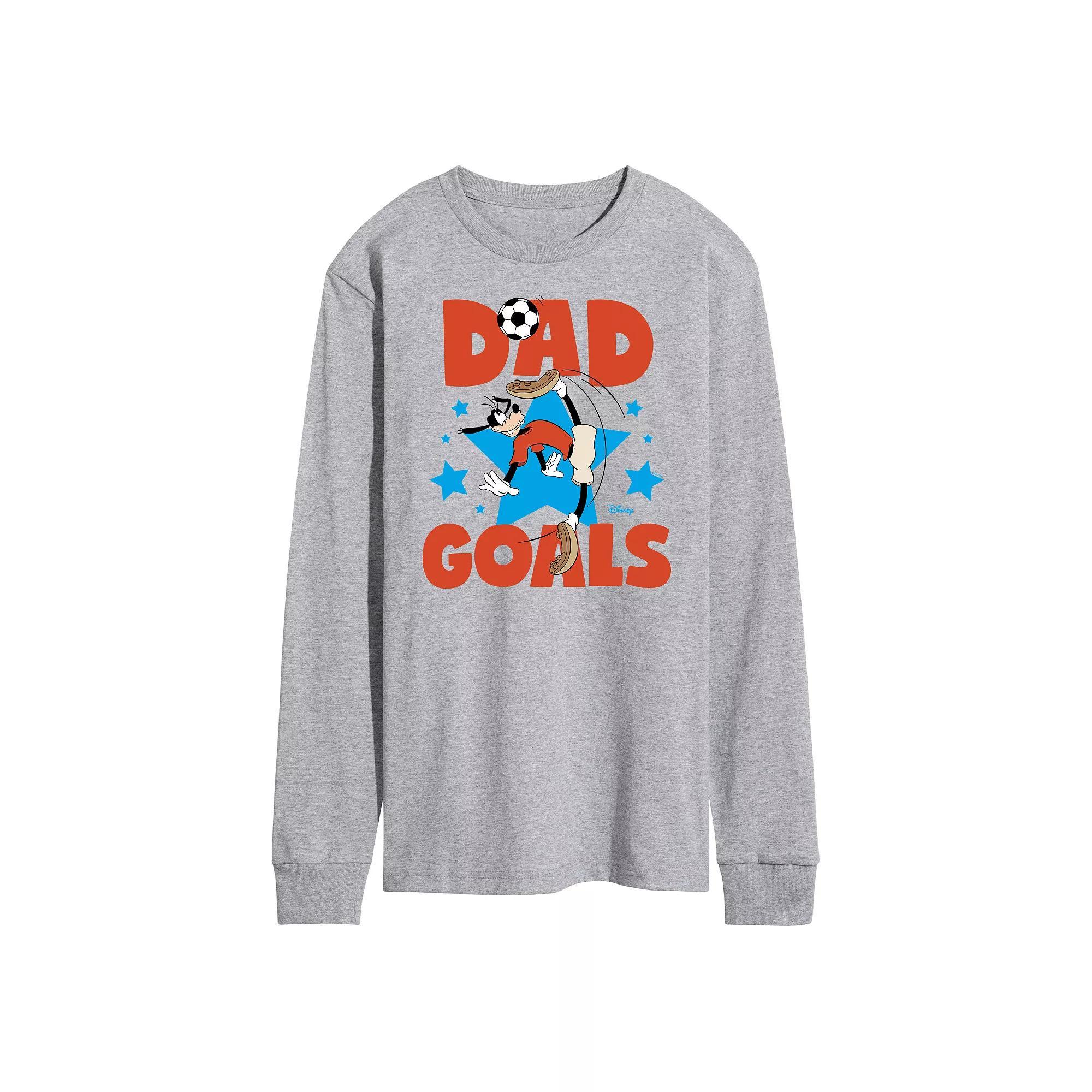 Disneys Goofy Dad Goals Long Sleeve Graphic Tee, Mens Product Image