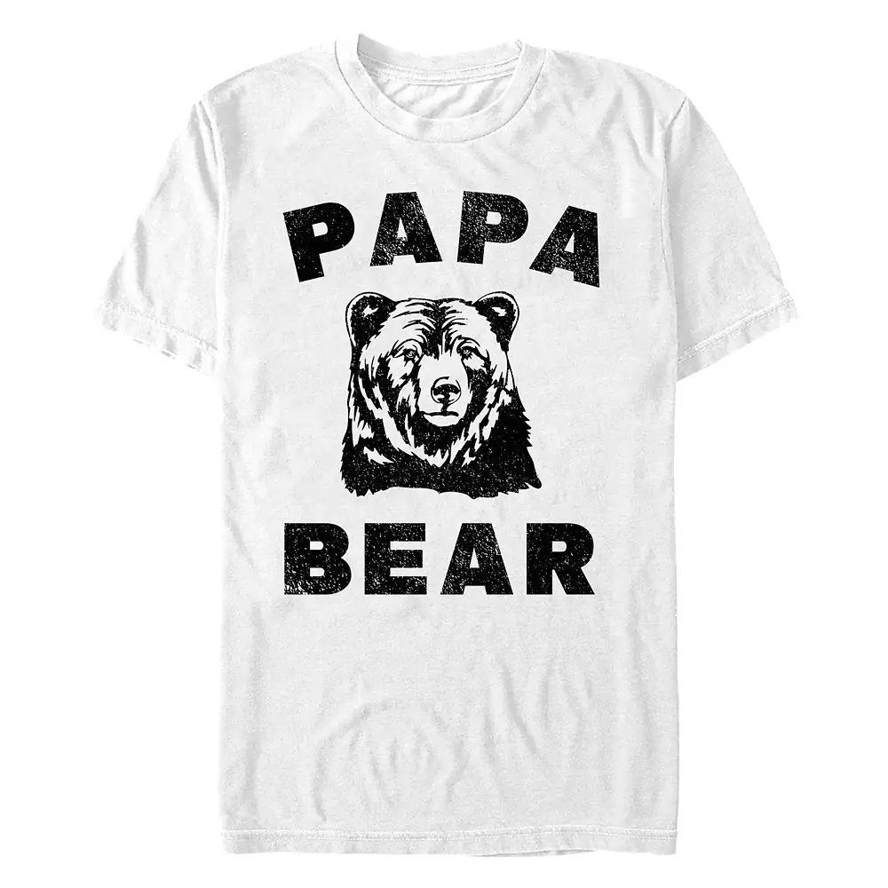 Men's Papa Bear Graphic Tee, Size: XS, White Product Image