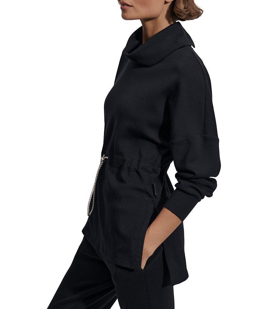 Varley Freya DoubleSoft® Rolled Turtleneck Drawstring Waist Hi-Low Pullover Sweatshirt Product Image