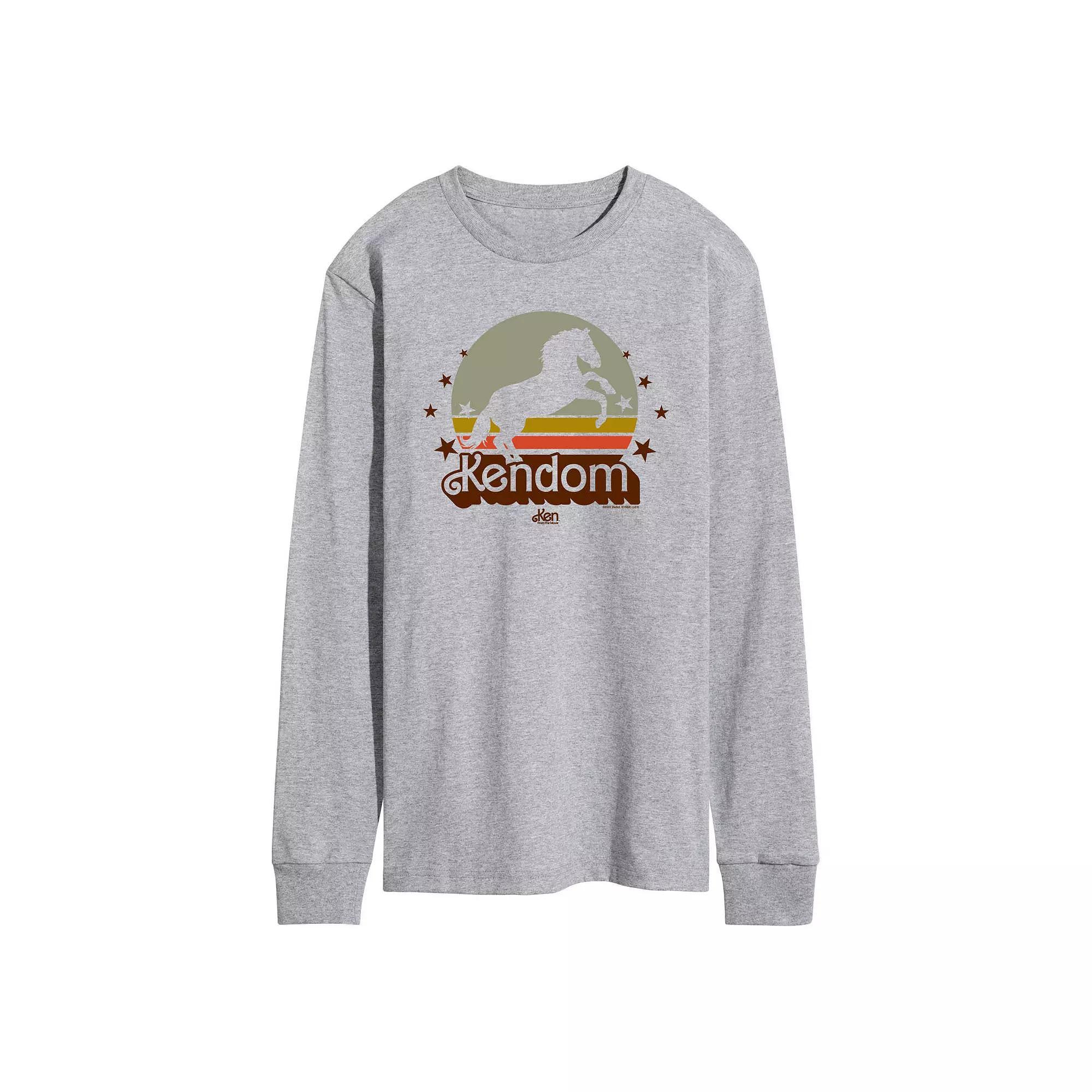 Mens Barbie The Movie Kendom Western Long Sleeve Graphic Tee Grey Gray Product Image