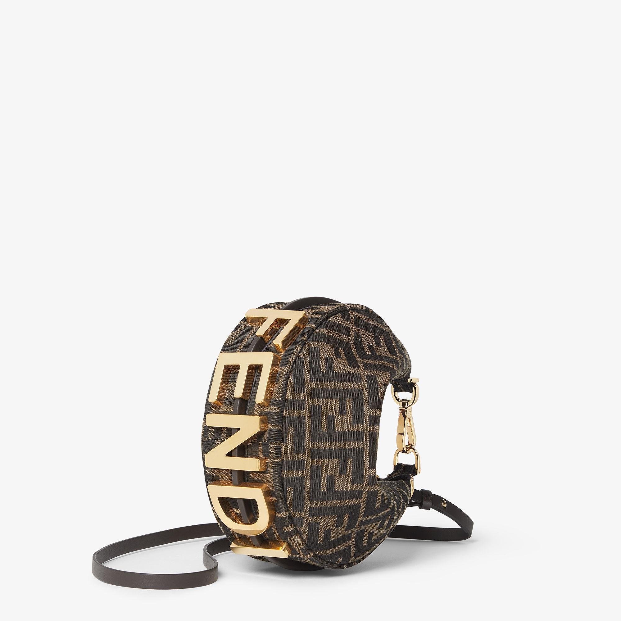 Fendigraphy MiniBrown FF jacquard fabric mini bag Product Image