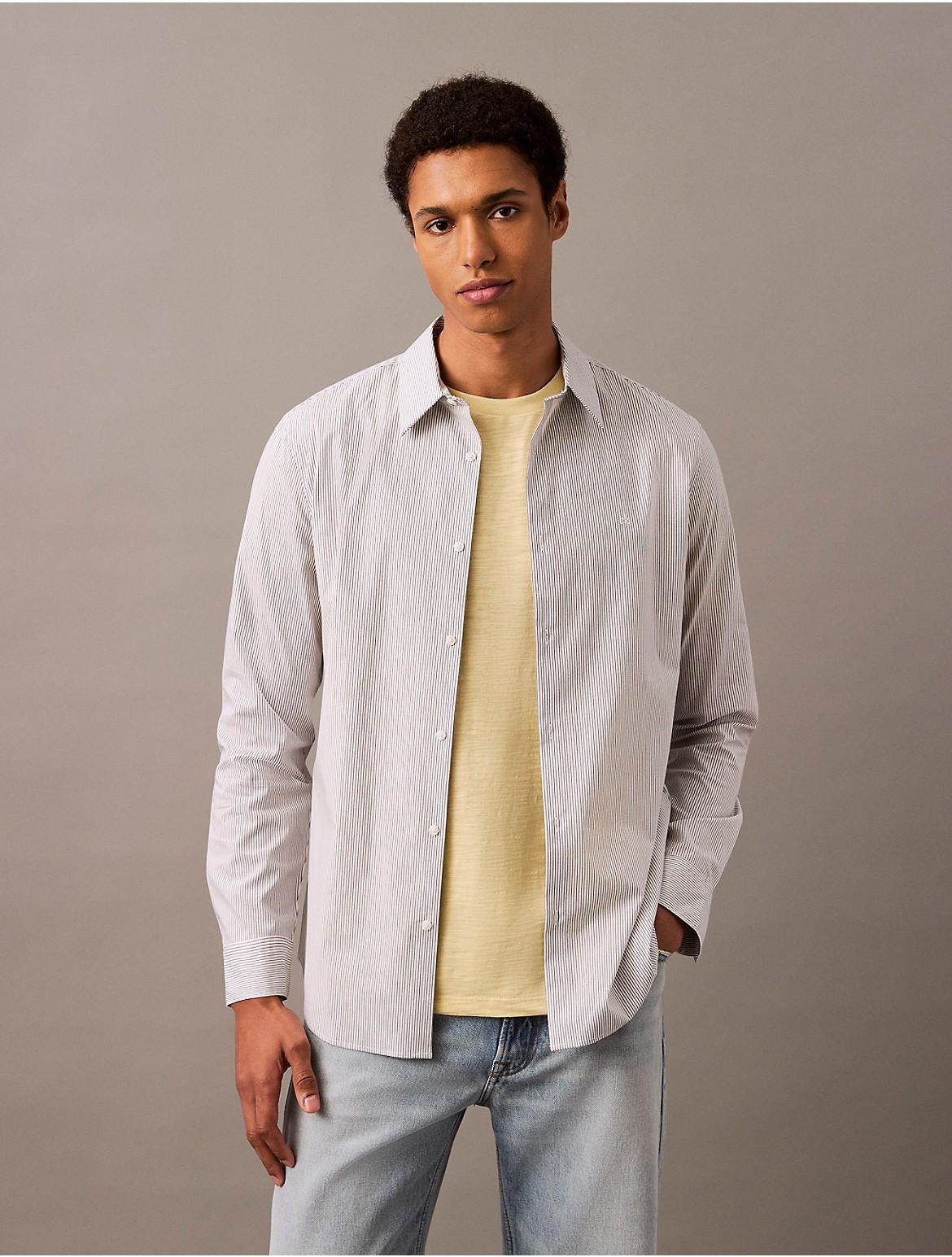 Calvin Klein Men's Pure Poplin Stretch Shirt - White - L Product Image