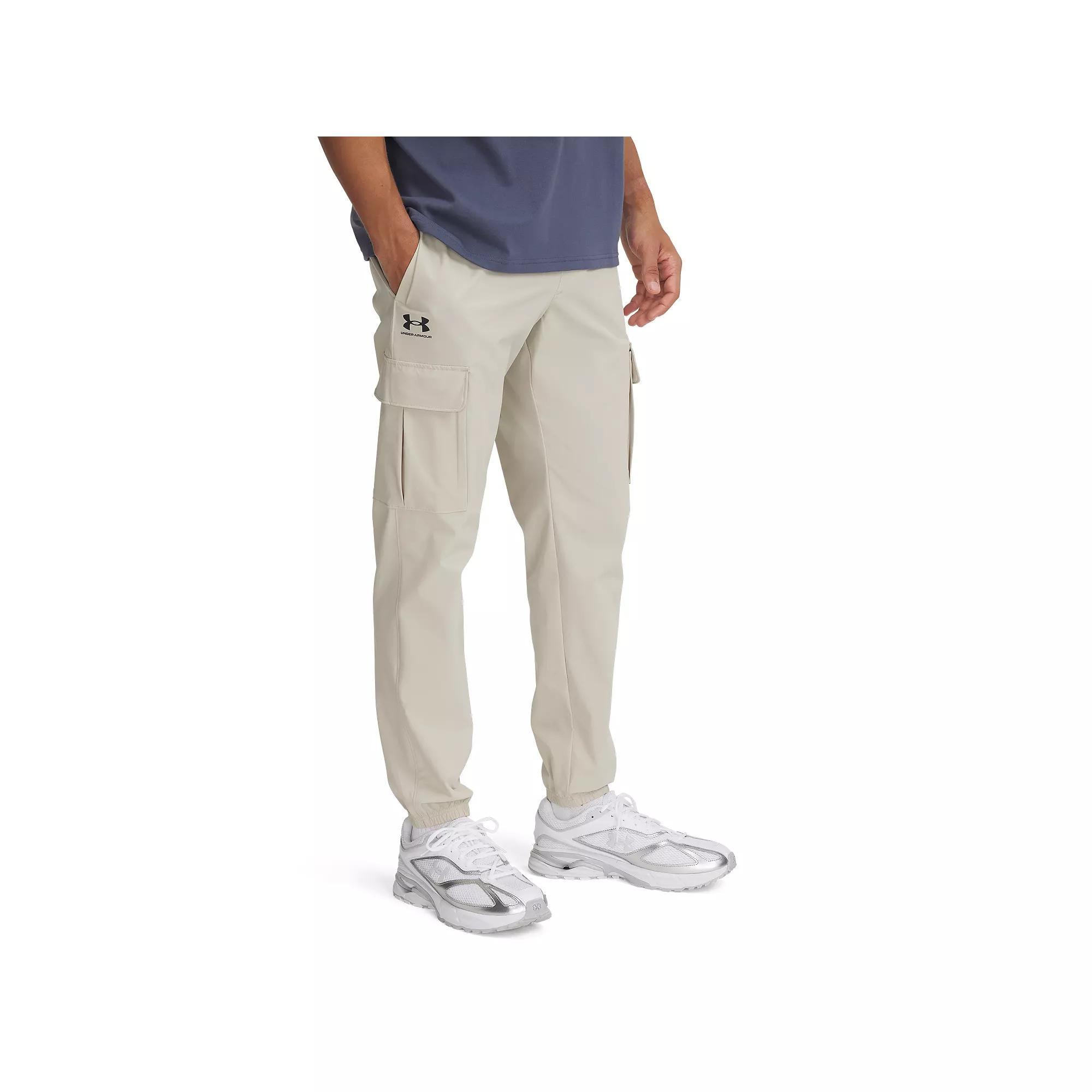Men's Under Armour Vibe Woven Cargo Pants, Size: Medium, Green Base Product Image