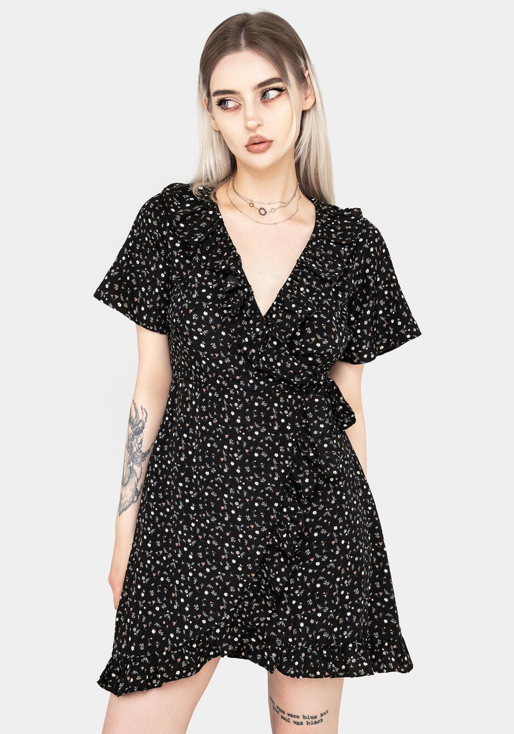 Moonseed Wrap Ruffle Dress Product Image
