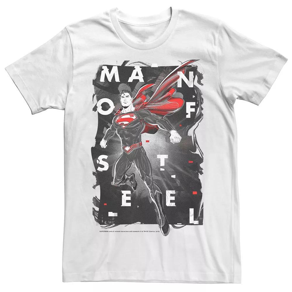 Men's DC Comics Superman Man Of SGraphic Teel Grey Scale Portrait Graphic Tee, Size: XL, White Product Image