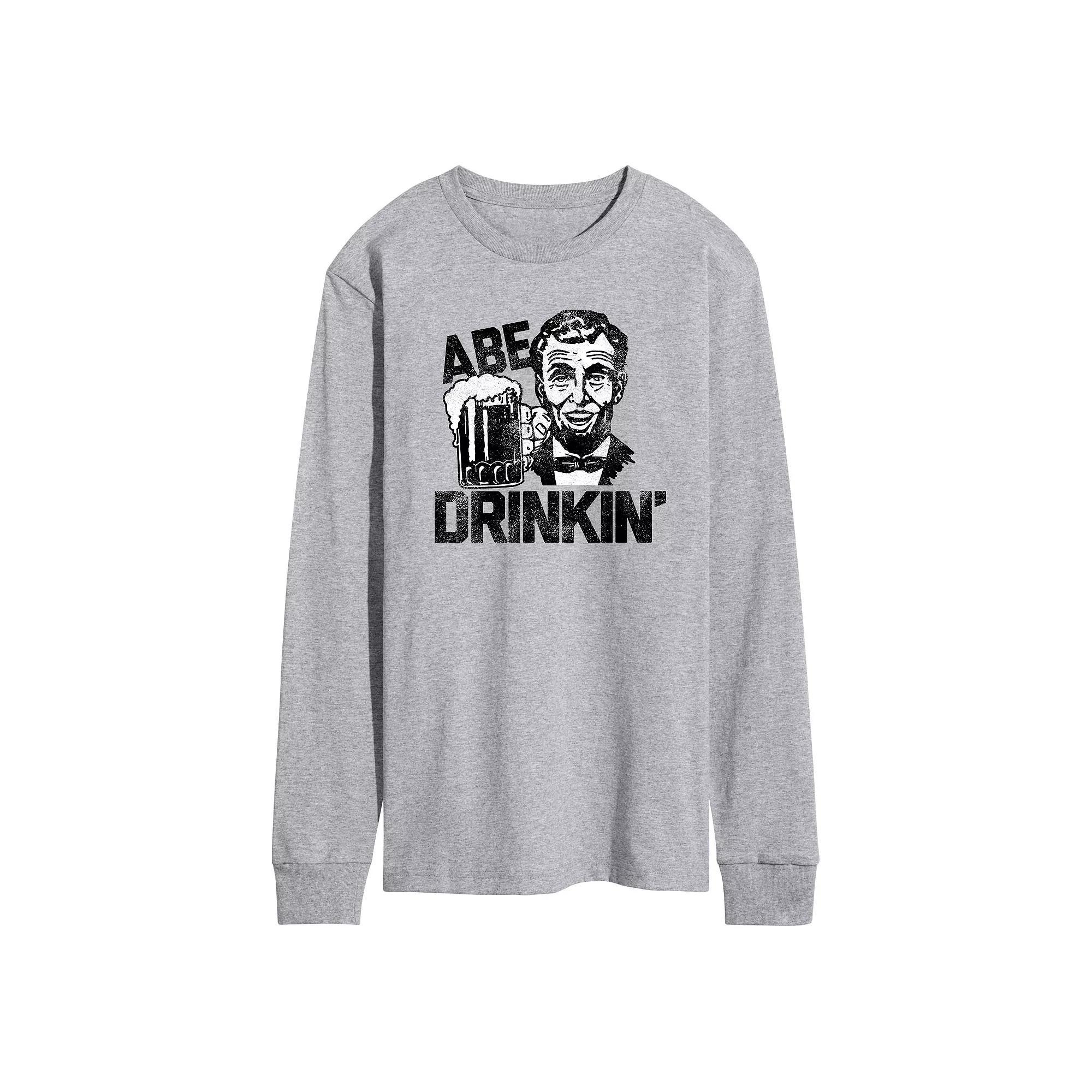 Mens Abe Drinkin Long Sleeve Graphic Tee Product Image