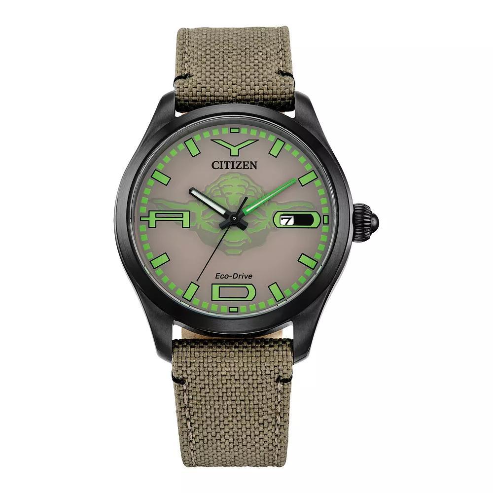 Citizen Mens Eco-Drive Star Wars Yoda Watch Cordura Strap Watch Brown Product Image