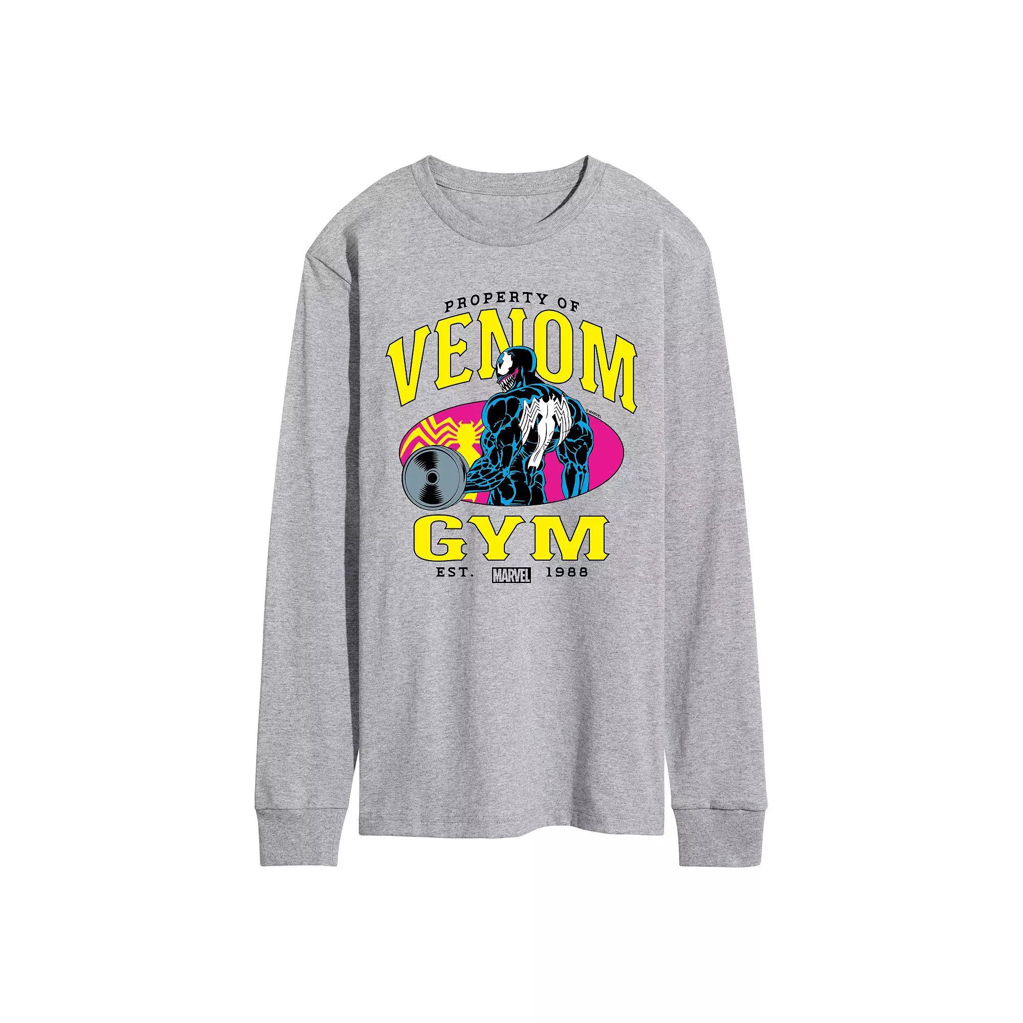 Mens Marvel Venom Property Of Venom Gym Est. 1988 Long Sleeve Graphic Tee Grey Gray Product Image
