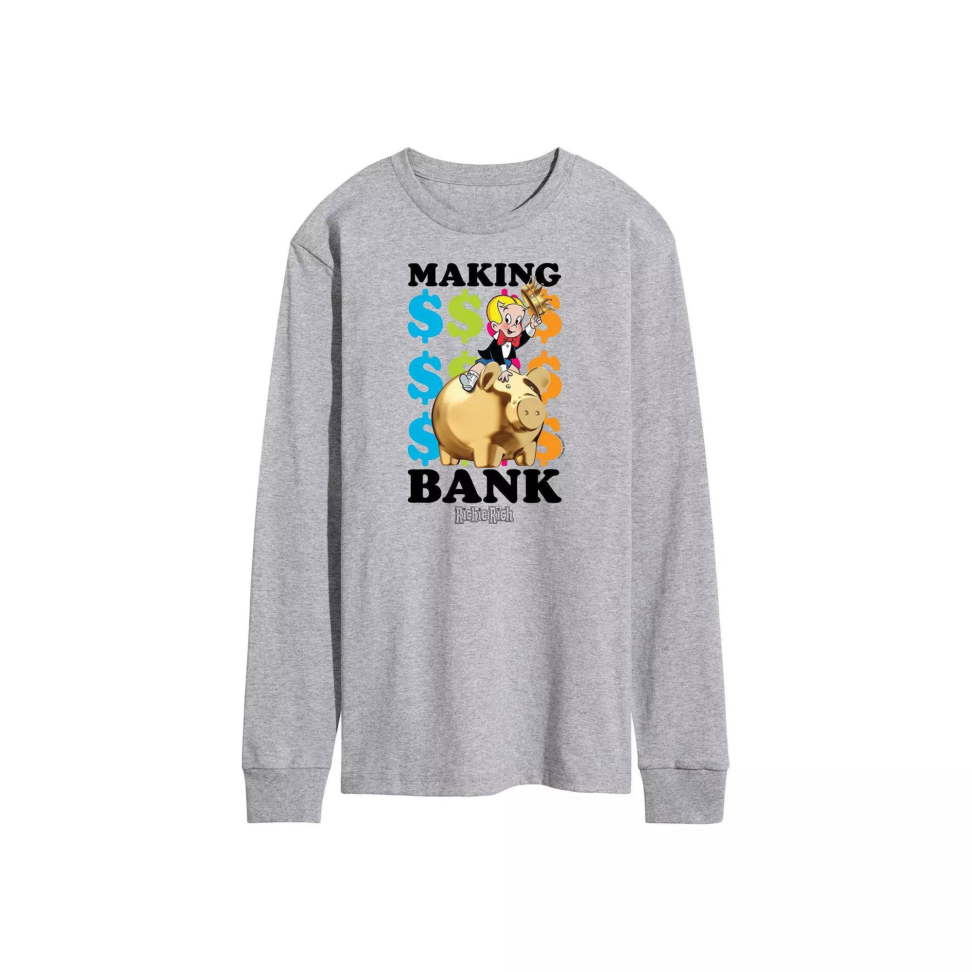 Mens Richie Rich Making Bank Long Sleeve Graphic Tee Product Image