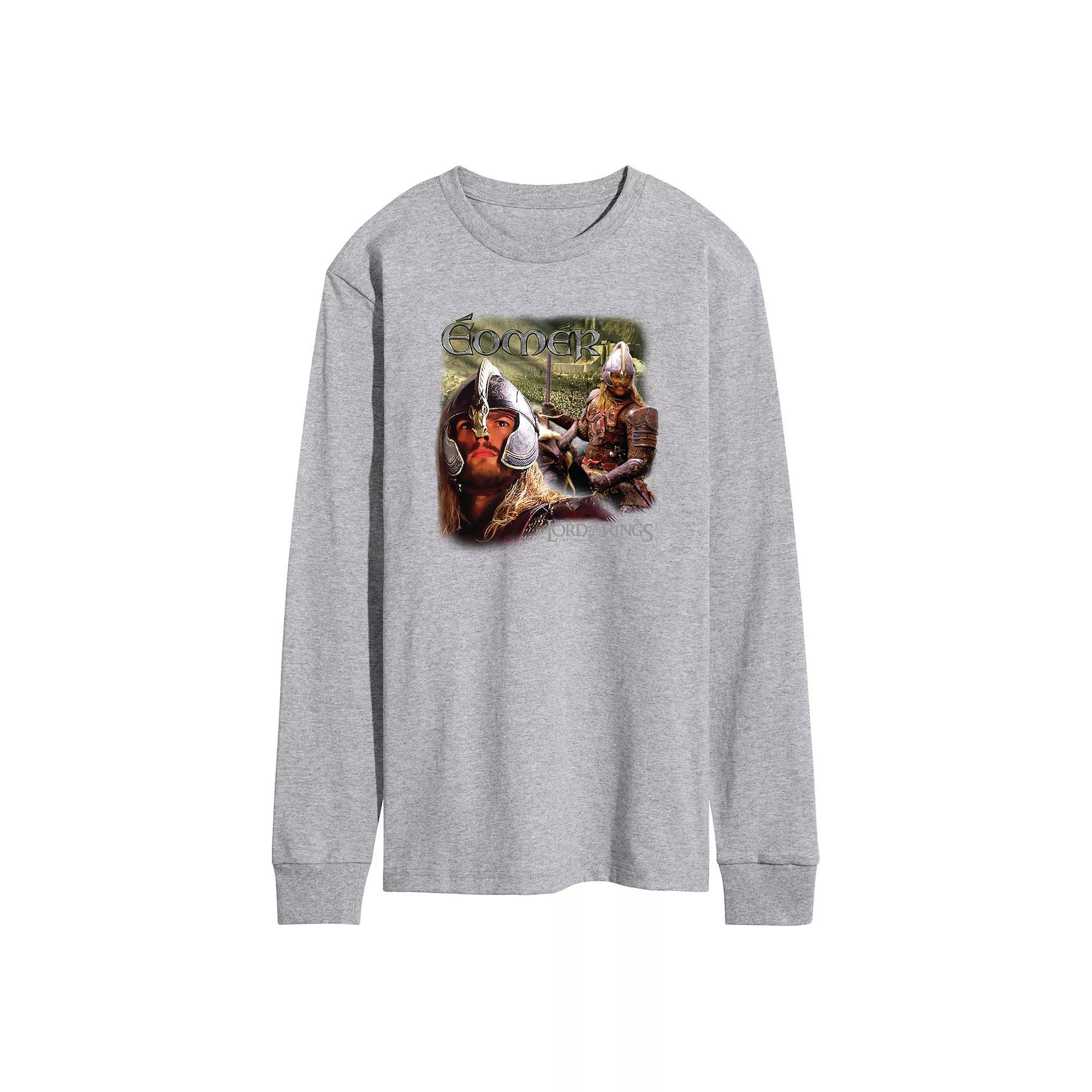 Mens Lord Of The Rings Eomer Long Sleeve Graphic Tee Grey Gray Product Image