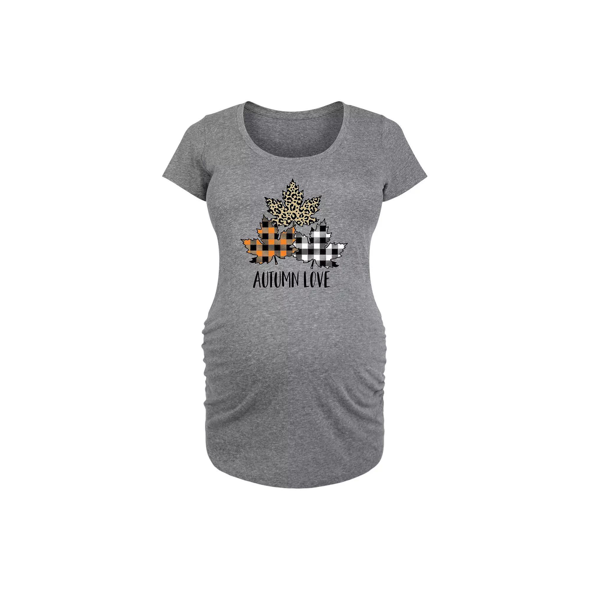 Disneys Minnie Mouse Maternity Happy Holidays Graphic Tee, Womens Grey Gray Product Image