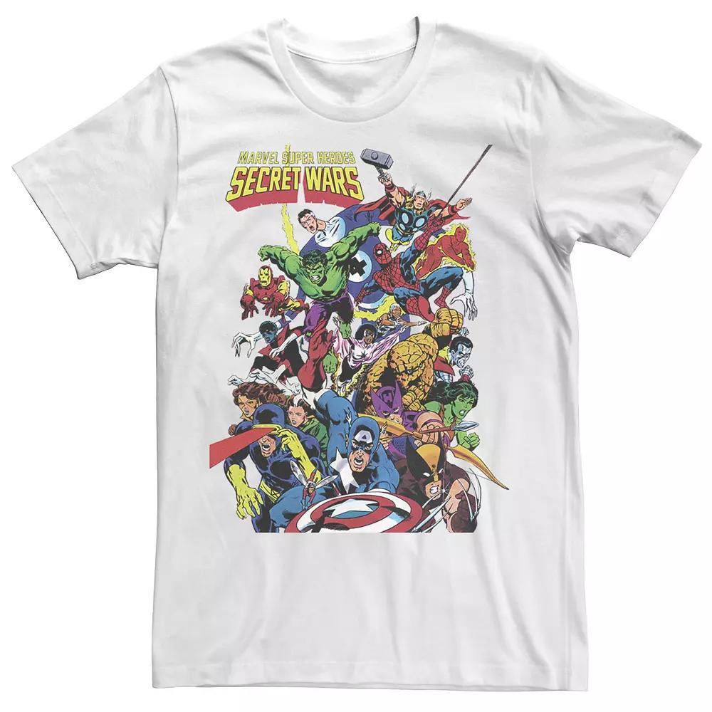 Men's Marvel Secret Wars Character Collage Portrait Graphic Tee, Size: XXL, White Product Image