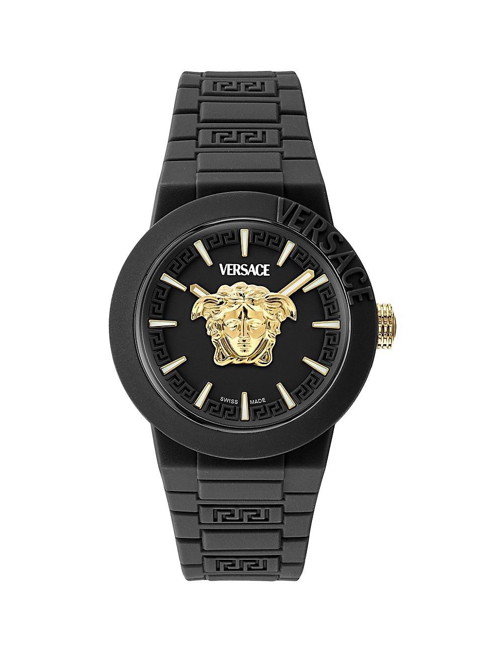 Mens V-Pop Black Silicone Watch with Pouch, 43mm Product Image