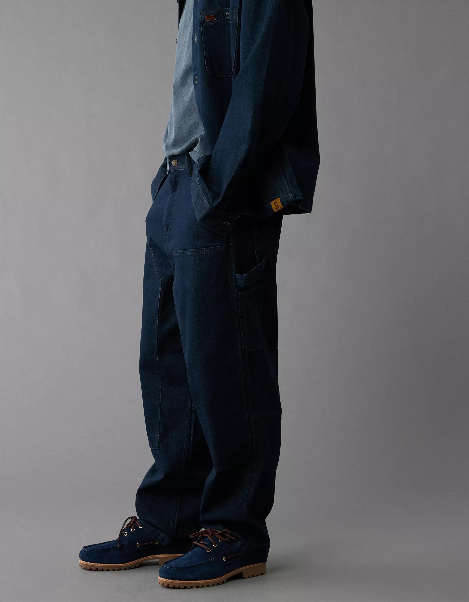 Timberland x AE Wide-Leg Denim Work Pant Product Image