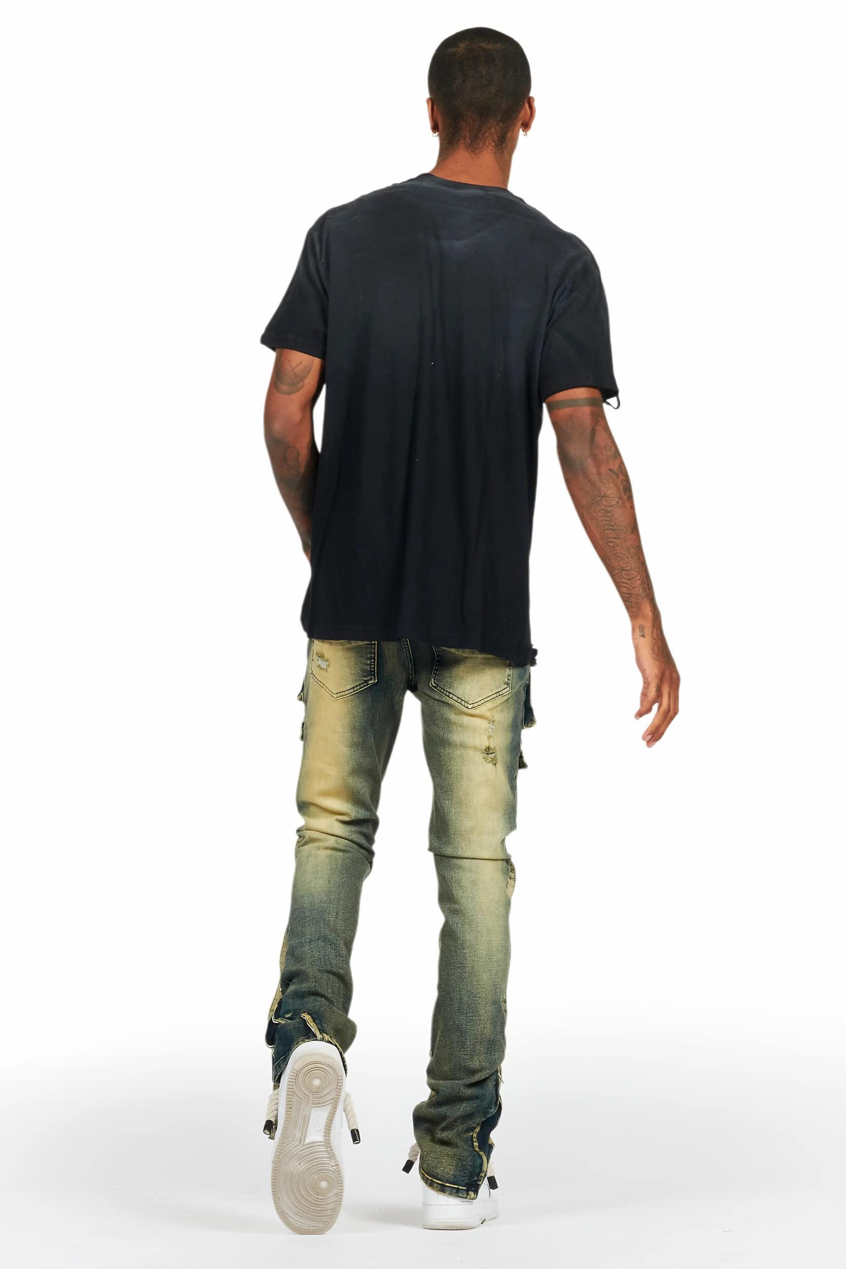 Gonen Black Oversized Graphic T-Shirt Male Product Image