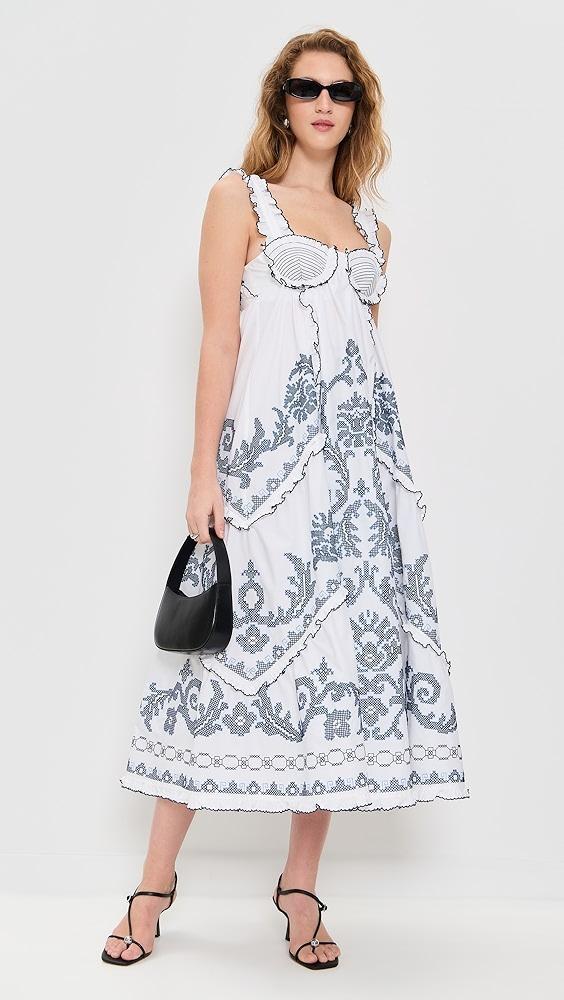 ALÉMAIS Hazel Smocked Embroidered Dress | Shopbop Product Image