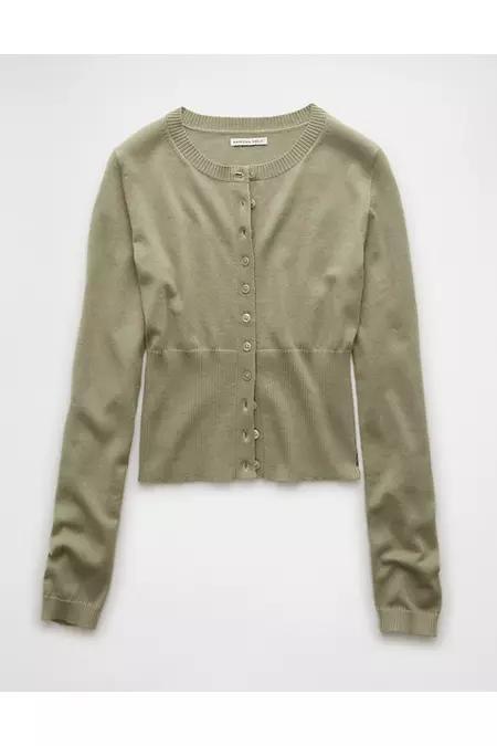 AE Fitted Crew Neck Cardigan Women's Product Image