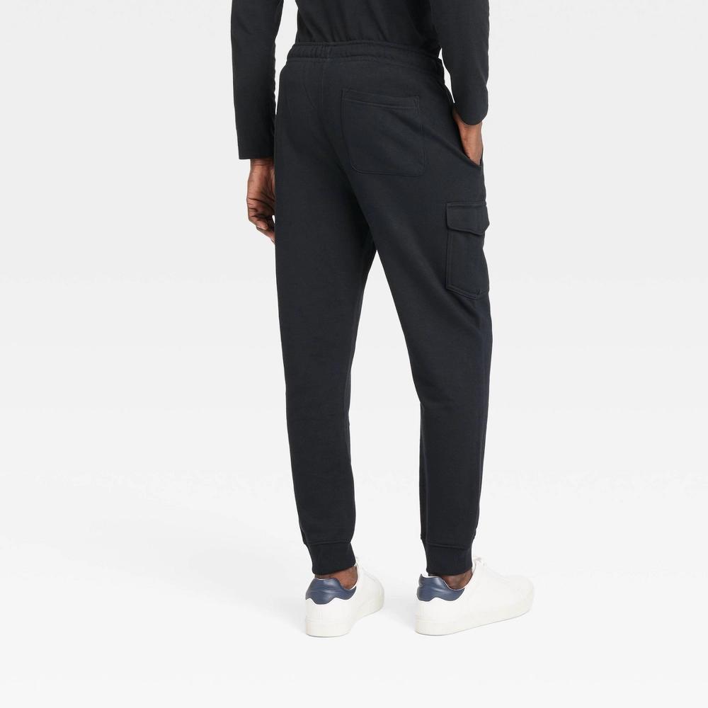 Mens Fleece Cargo Jogger Pants - Goodfellow & Co Black XS Product Image