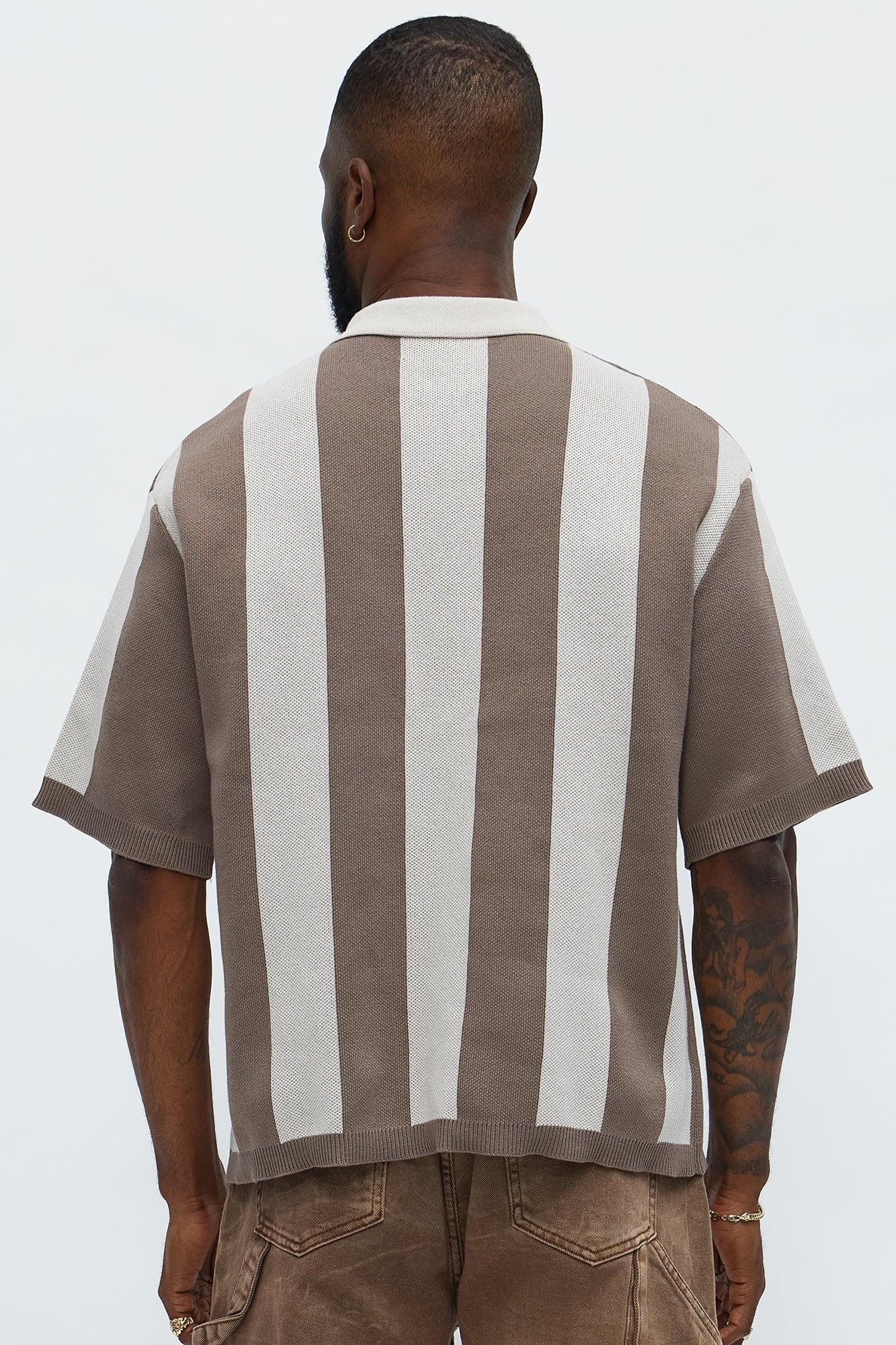 Relaxed Faux Button Up Shirt - Sand Product Image