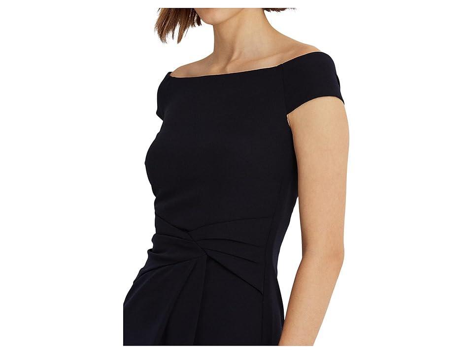 Lauren Ralph Lauren Crepe Off-the-Shoulder Dress (Lighthouse ) Women's Clothing Product Image