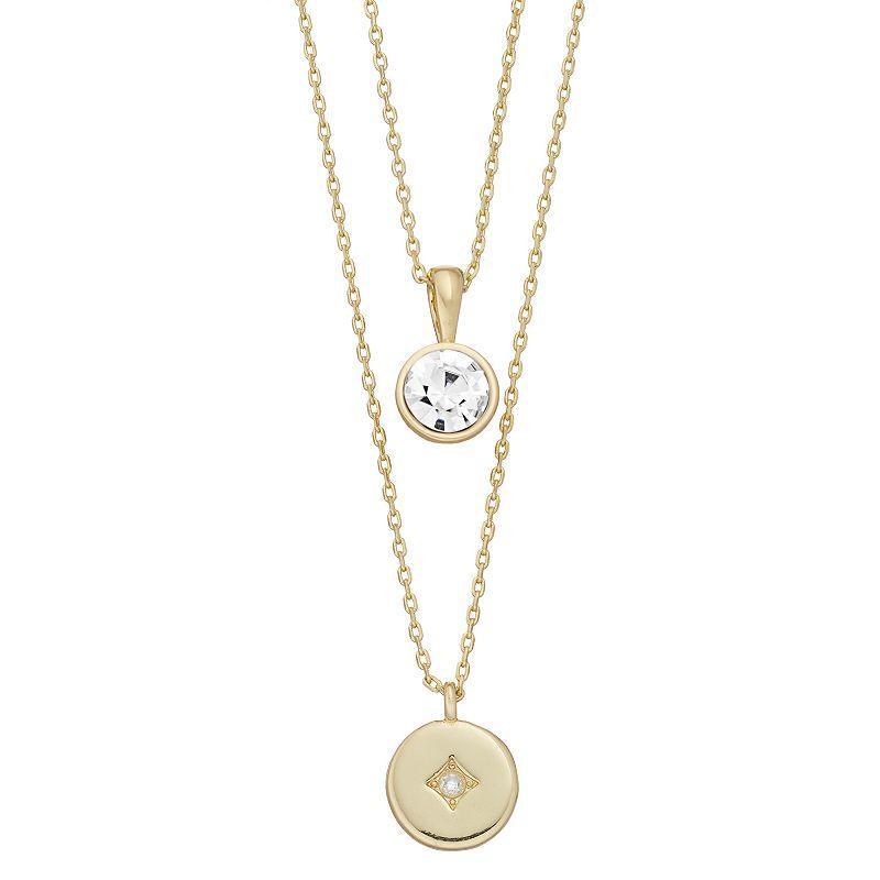 City Luxe Simulated Gemstone Birthstone Double Strand Necklace, Women's, Gold Tone April Product Image