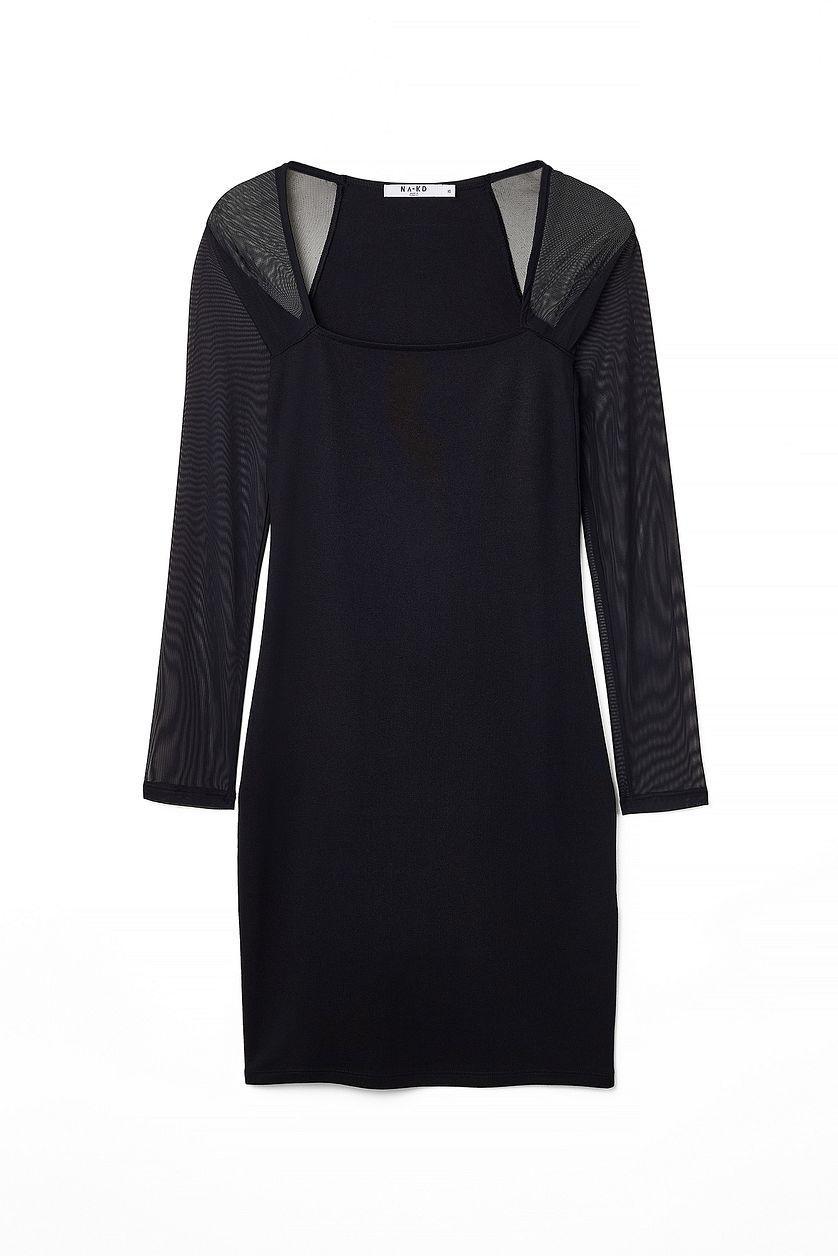 Mesh Jersey Mini Dress Product Image