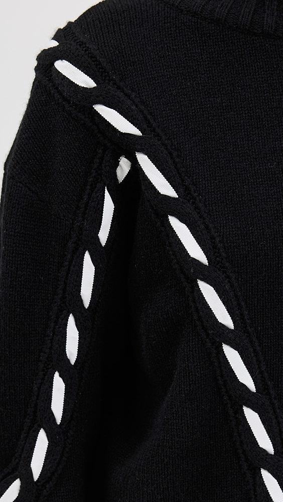 Prabal Gurung Contrast Cable Mock Neck Sweater | Shopbop Product Image