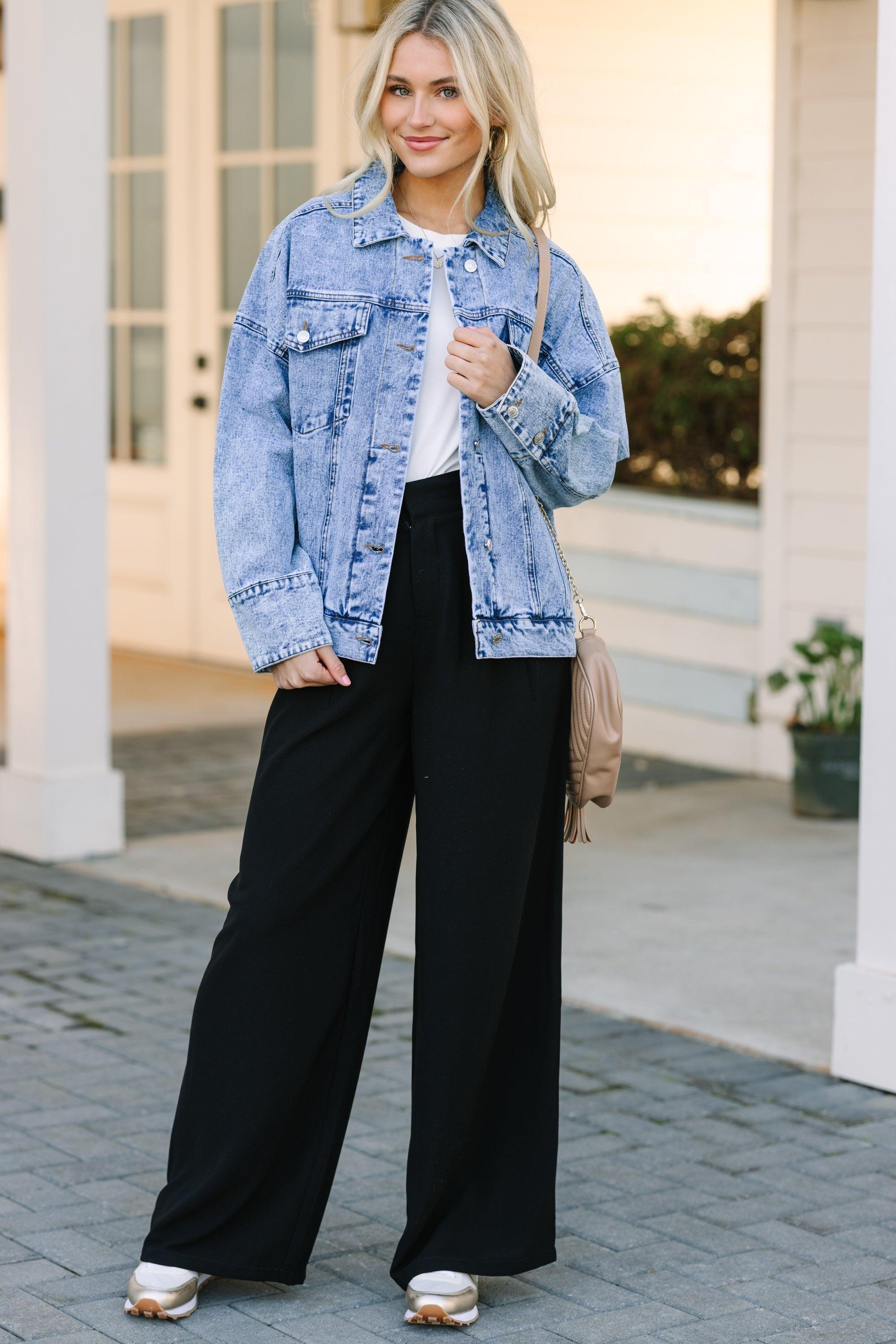 Back To You Medium Wash Denim Jacket Female Product Image