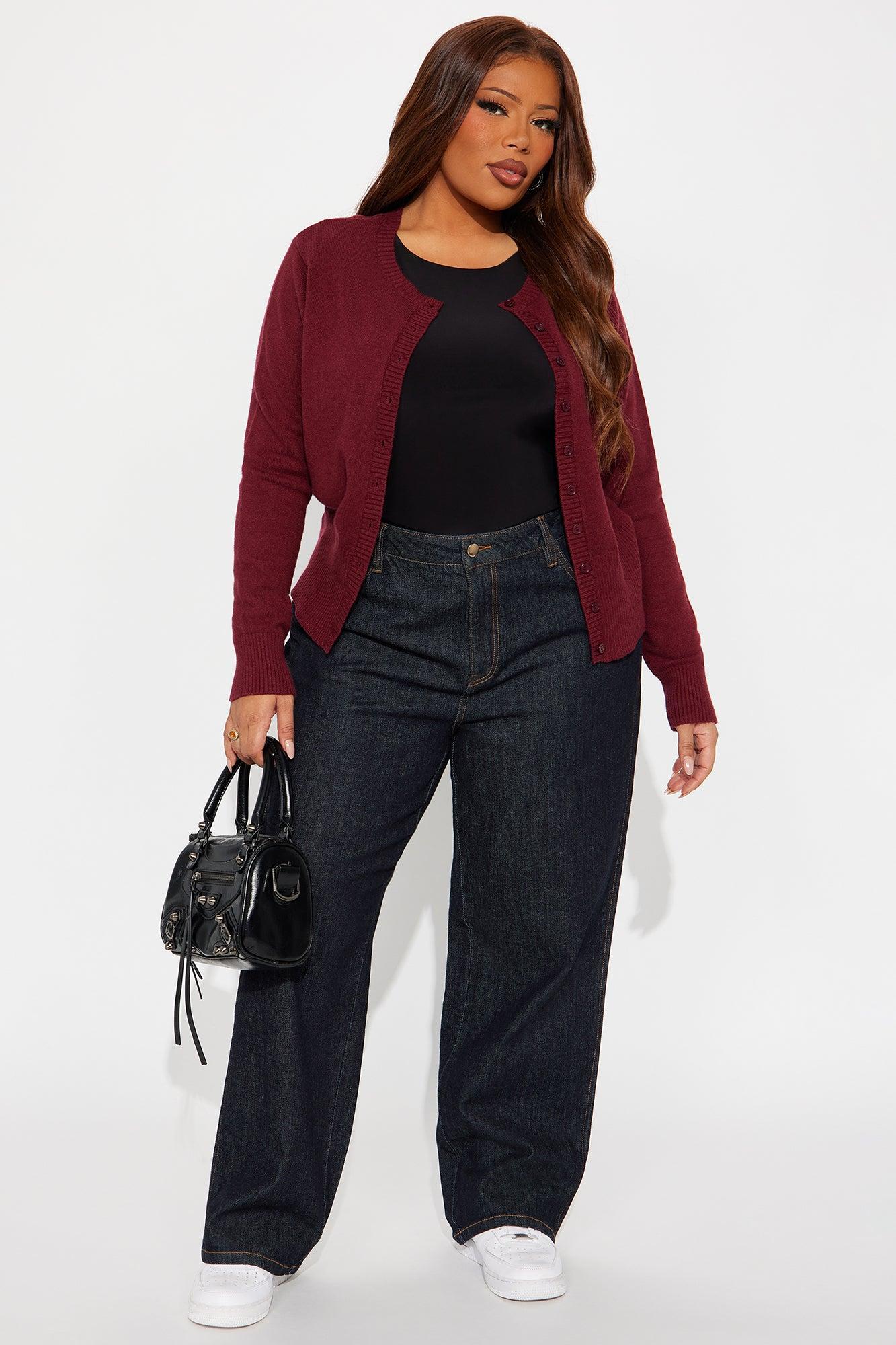 Miss Me Everyday Cardigan - Burgundy Product Image