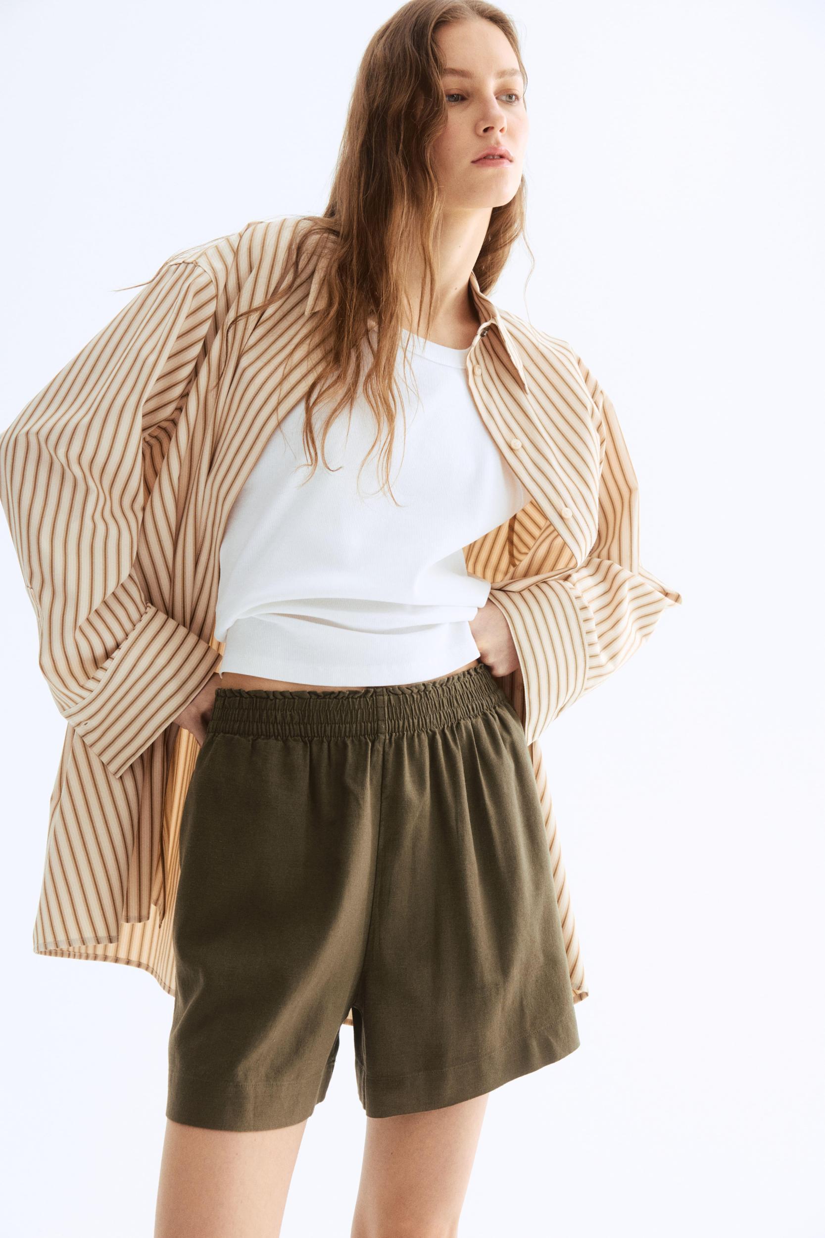 Linen-Blend Shorts Product Image