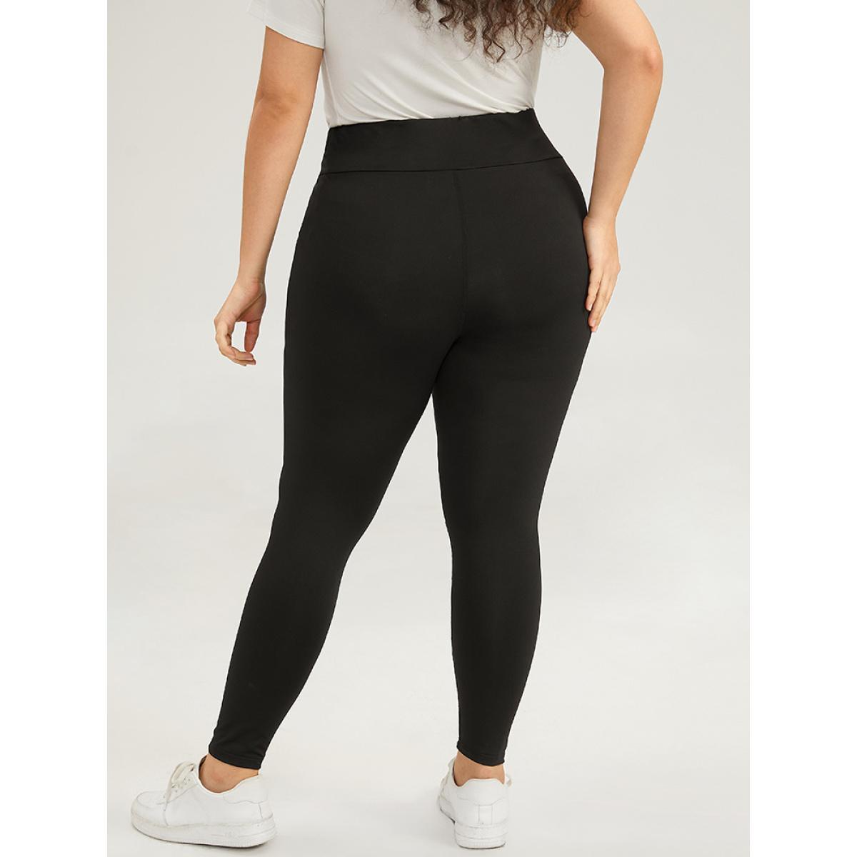 Plus Size Halloween Wideband Waist Lace Panel Leggings Women Black Casual High stretch Skinny High Rise Everyday Leggings BloomChic 18-20/2X Product Image