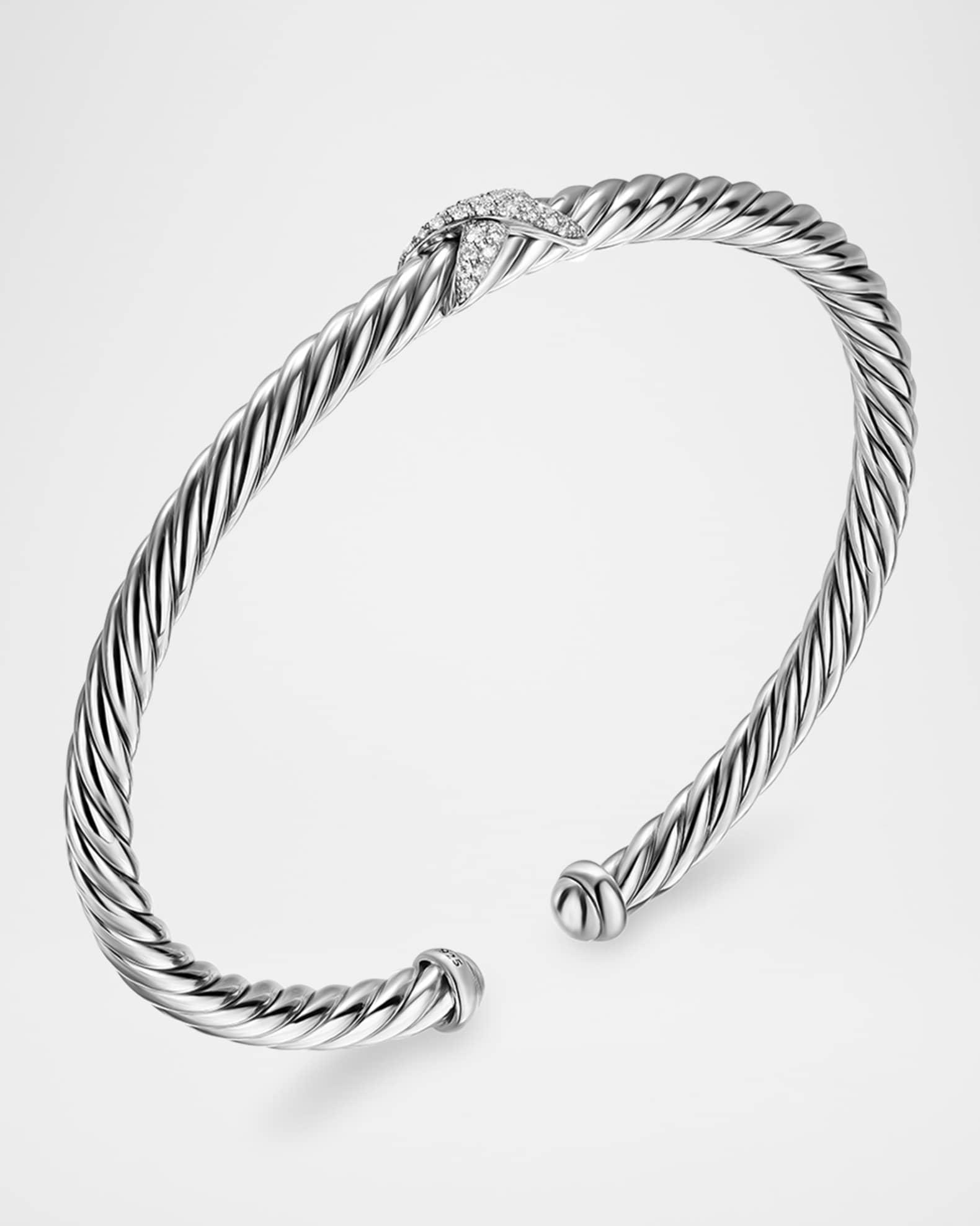 Cable Flex Center Station X Bracelet with Diamonds in Silver, 4mm Product Image
