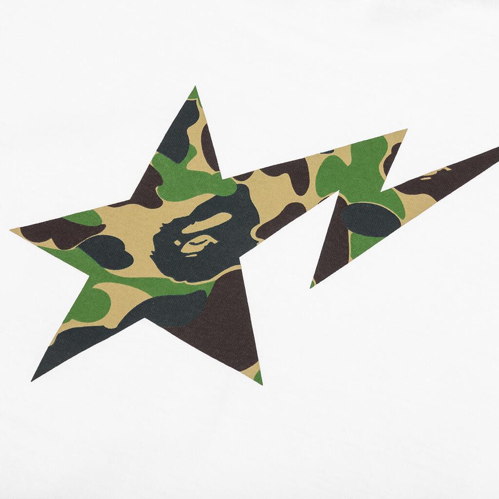 Abc Camo Bape Sta Logo L/S Tee - White/Green Male Product Image