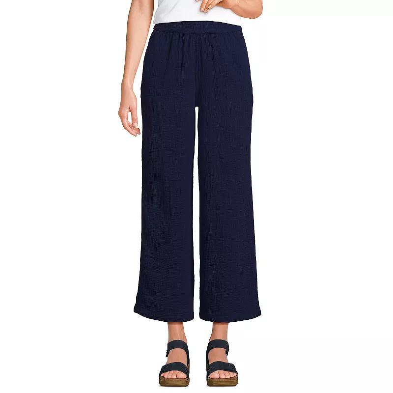 Womens Lands End High Rise Gauze Crop Pants Product Image