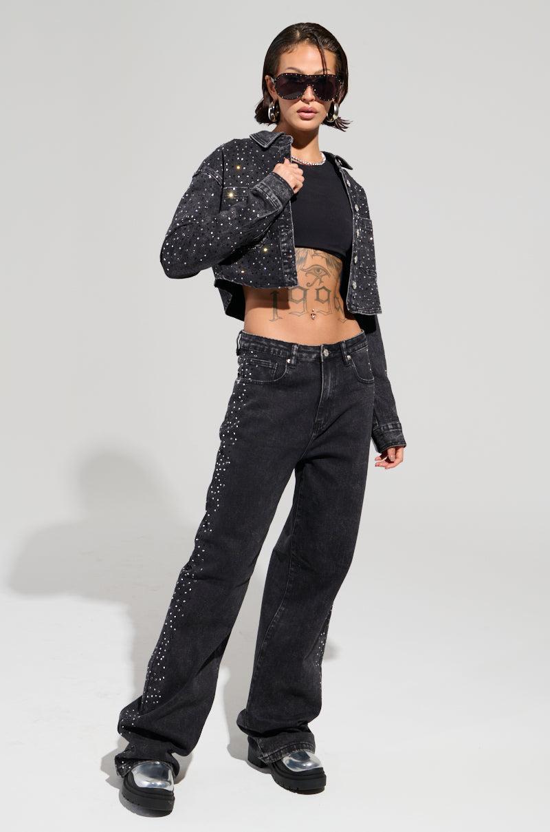 EMMIE EMBELLISHED WIDE LEG DENIM Product Image