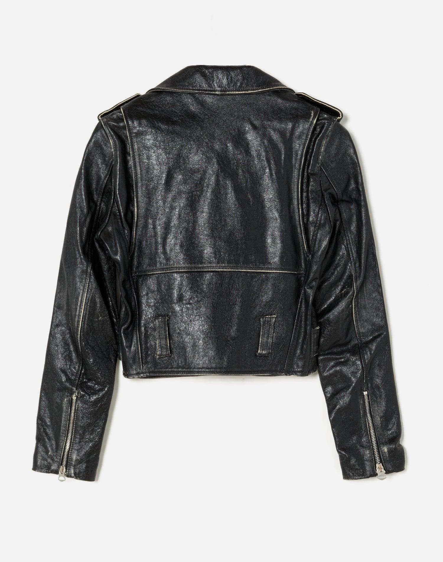 Leather Moto Jacket - Vintage Black Product Image