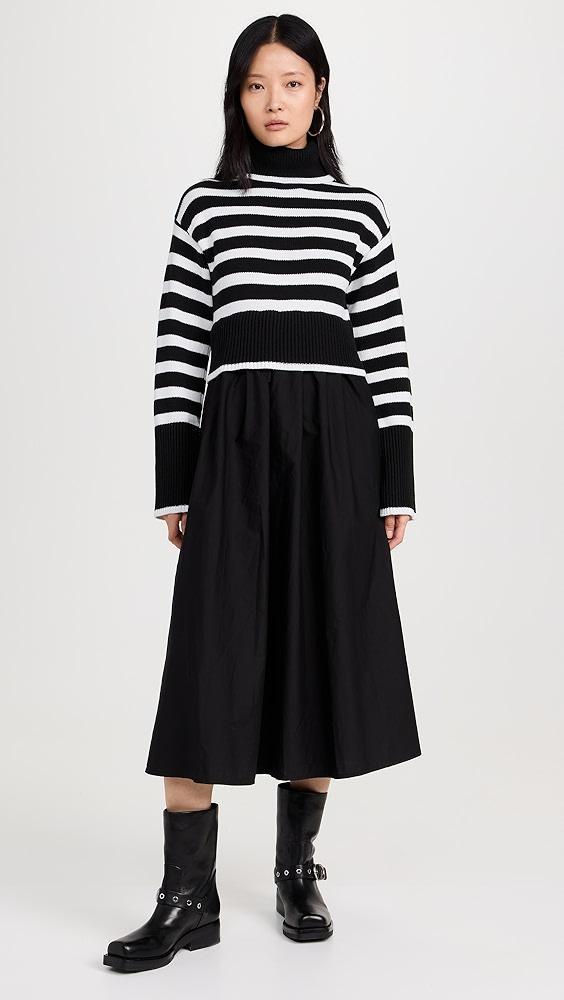Moon River Long Sleeve Turtleneck Striped Sweater Dress | Shopbop Product Image