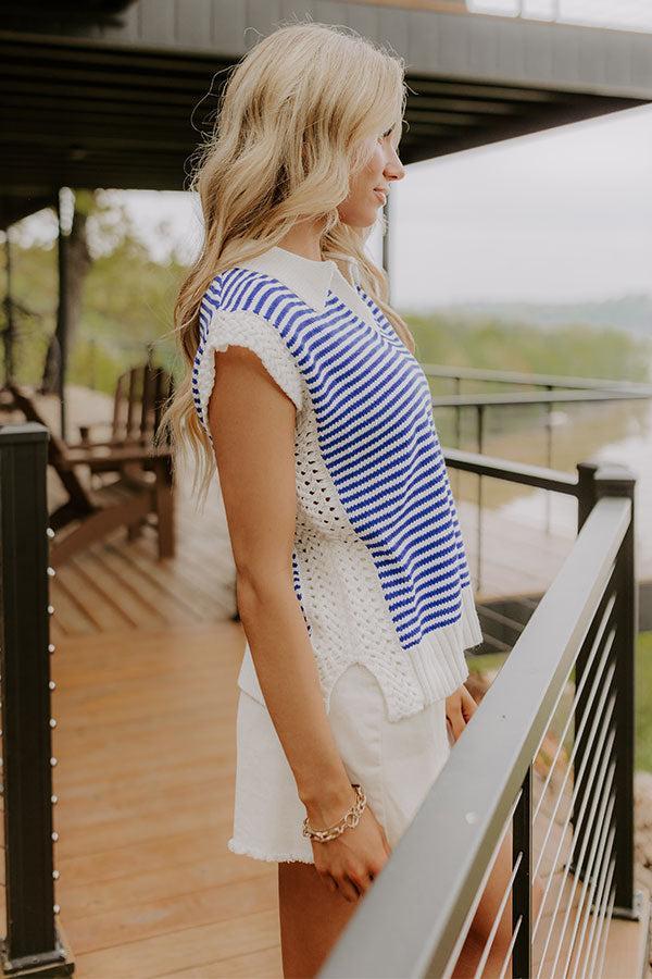 Yacht Club Social Knit Stripe Top Product Image