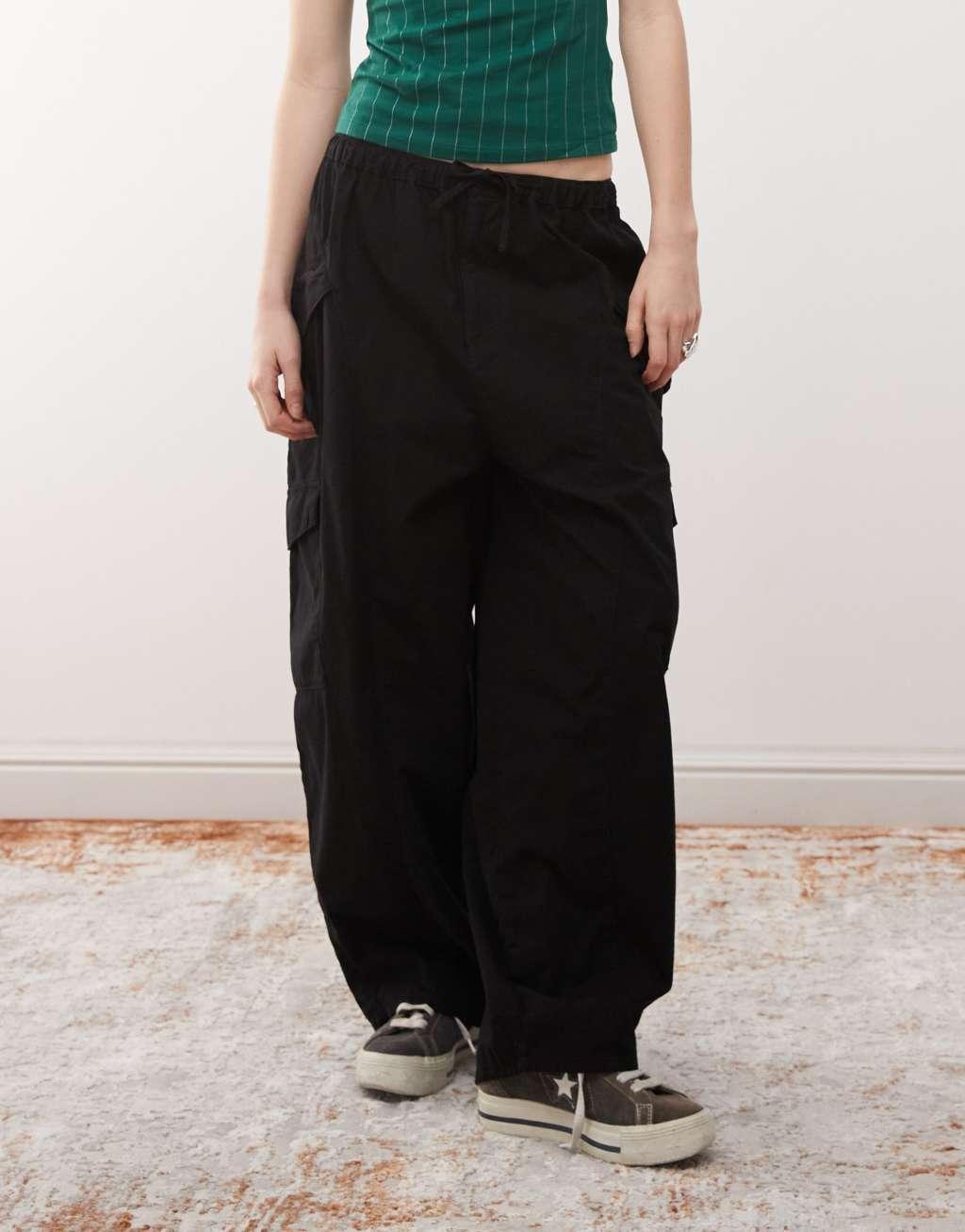 COLLUSION oversized tie pants in black Product Image
