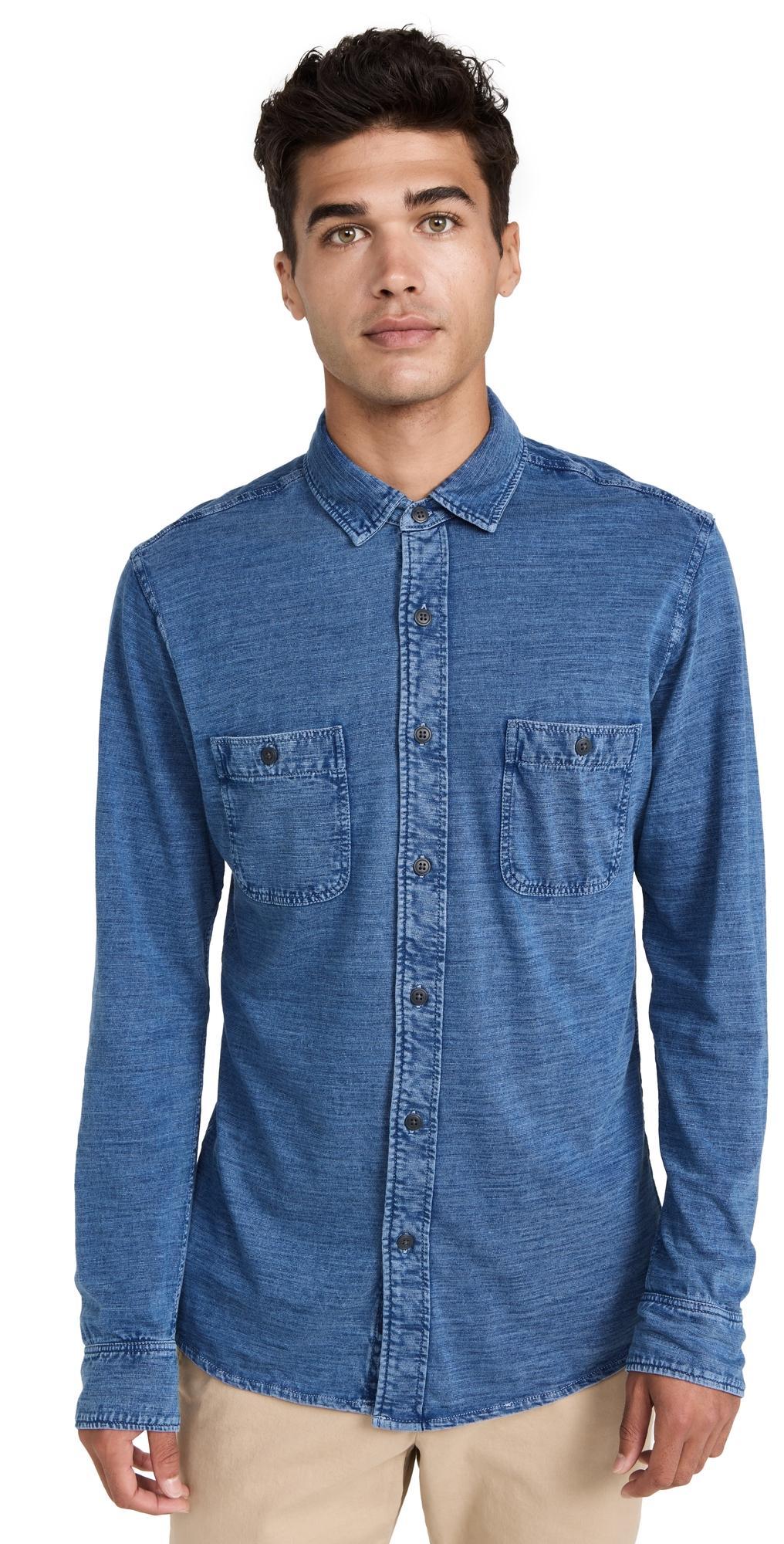 Faherty Seasons Regular Fit Long Sleeve Cotton Knit Button Down Shirt Product Image
