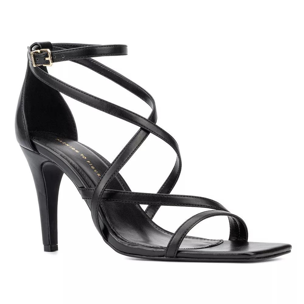 Fashion to Figure Stella Women's Wide Width Strappy Sandals, Size: 10 Wide, Black Product Image